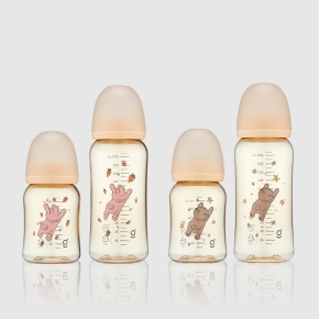 [트윈팩] 그린맘 꿈 찾는 곰,토끼 PPSU 슬림형 노꼭지 젖병