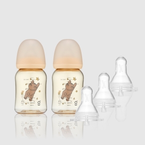 [젖꼭지 세트] PPSU 꿈찾는 곰 젖병150ml2개 아이쏙3개