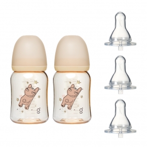 [젖꼭지 세트] PPSU 꿈찾는 곰 젖병150ml2개 아이쏙3개