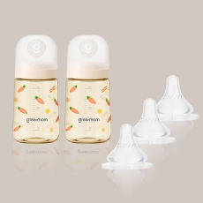 [젖꼭지 세트] 뉴핏 PPSU 당근 270ml + 젖꼭지3개