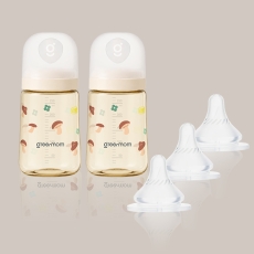 [젖꼭지 세트] 뉴핏 PPSU 버섯 270ml + 젖꼭지3개