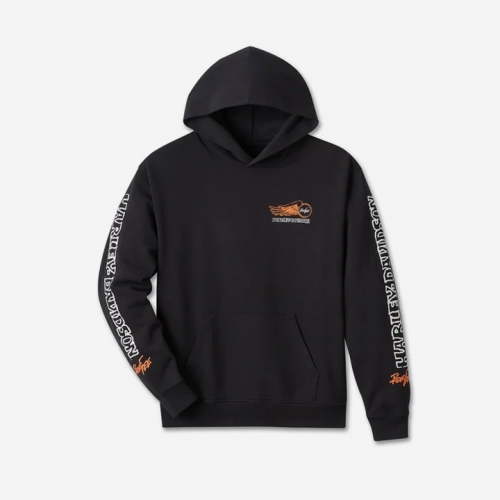 [LIMITED] 남성 윌리 G 스컬 윙드 후드티셔츠 BLACK