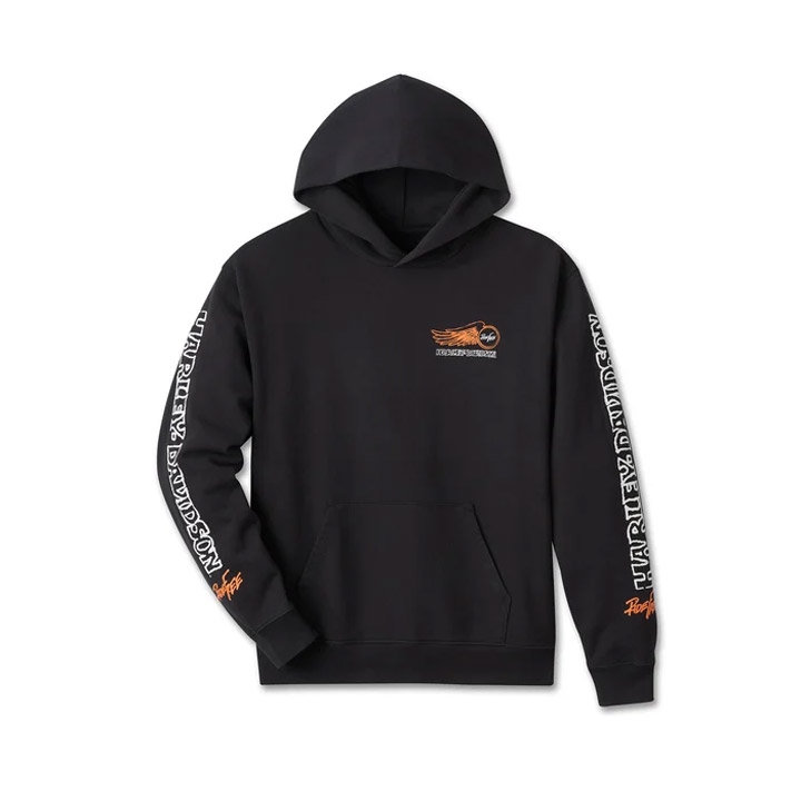 [LIMITED] 남성 윌리 G 스컬 윙드 후드티셔츠 BLACK