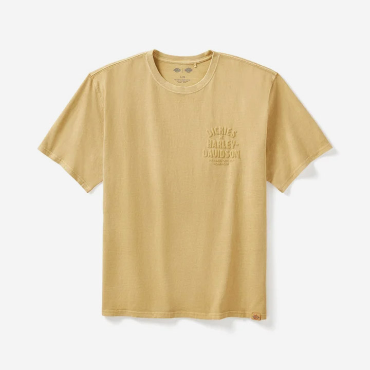 [디키즈X할리데이비슨] 남성 피그먼트 반팔티셔츠 GOLD