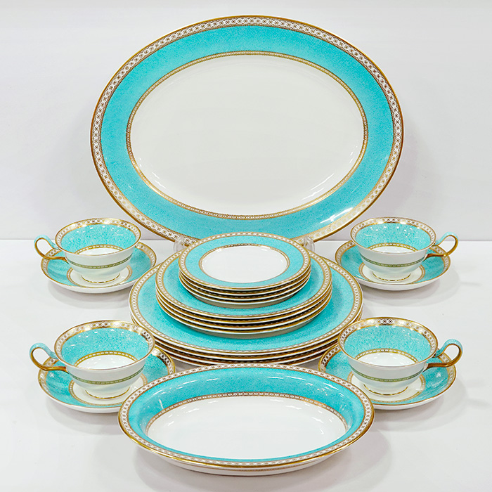 영국 웨지우드 울란더파우더 피오니 오발디쉬,4인세트(장식만)