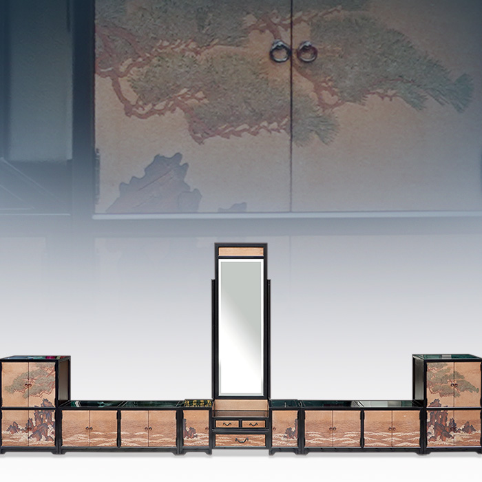 최고급 채화칠기(참죽) 문갑,애기장,화장대세트