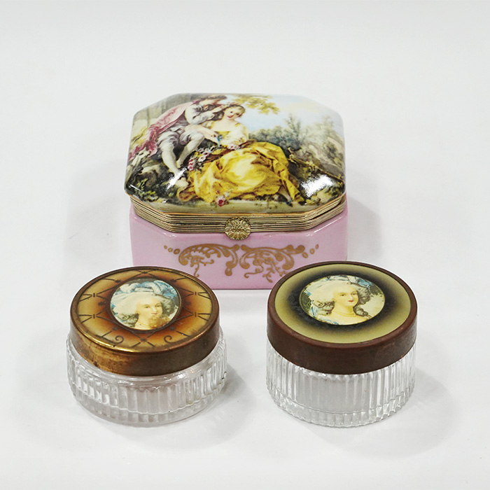 빈티지 Andrea sadek 안드레아 사덱 보석함+파우더 유리병세트