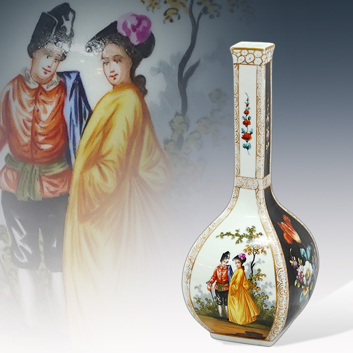 독일 드레스덴 명화 여인스토리 사각레어화병(31cm)