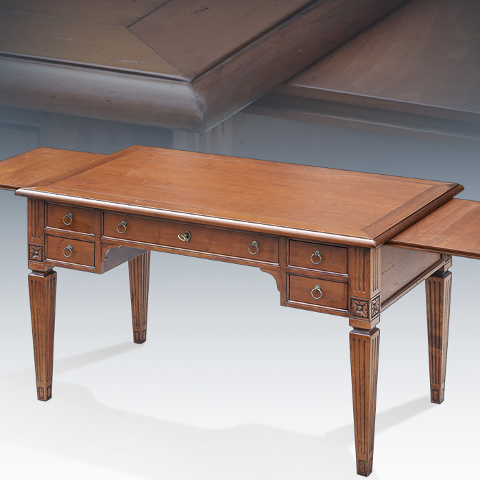 이태리 BAMAX바막스 빈티지원목 확장형 책상