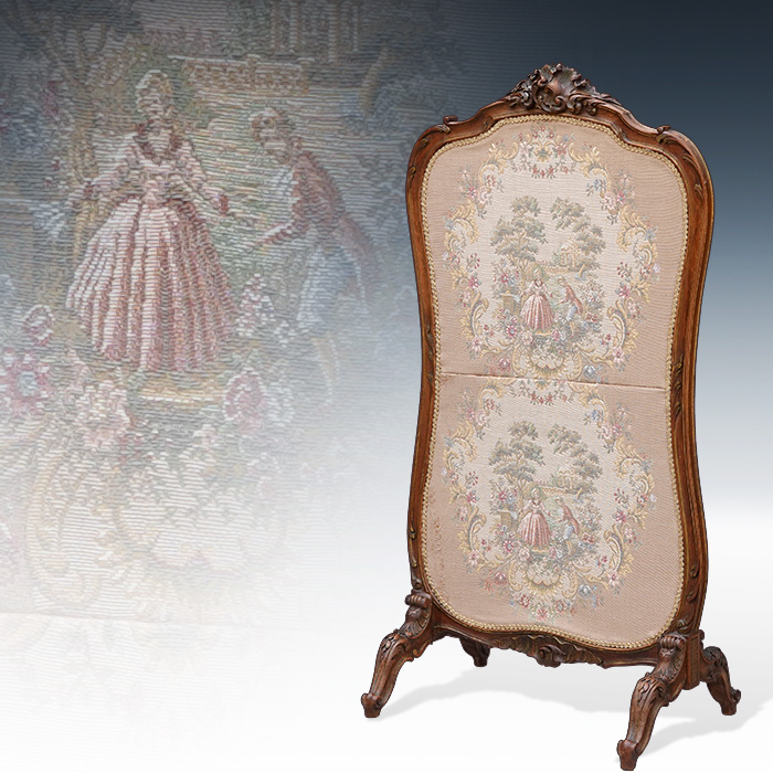 프랑스 앤틱 타피스트리 스탠드 가리개(105cm)