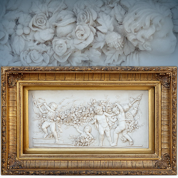 프랑수아 뒤케누아 대리석 부조 푸티 아기천사액자