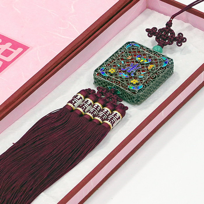 고급 칠보향갑실버은 노리개