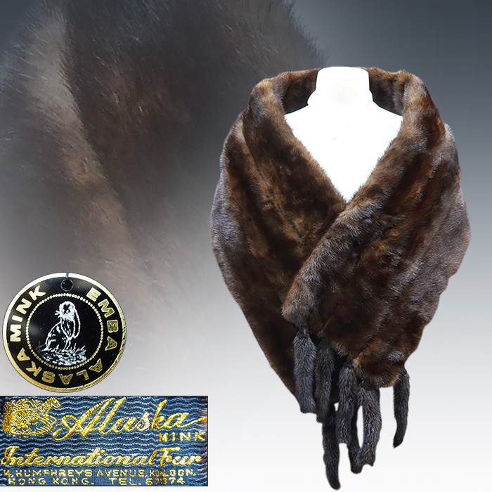 엠바 알래스카 풀스킨 밍크 숄