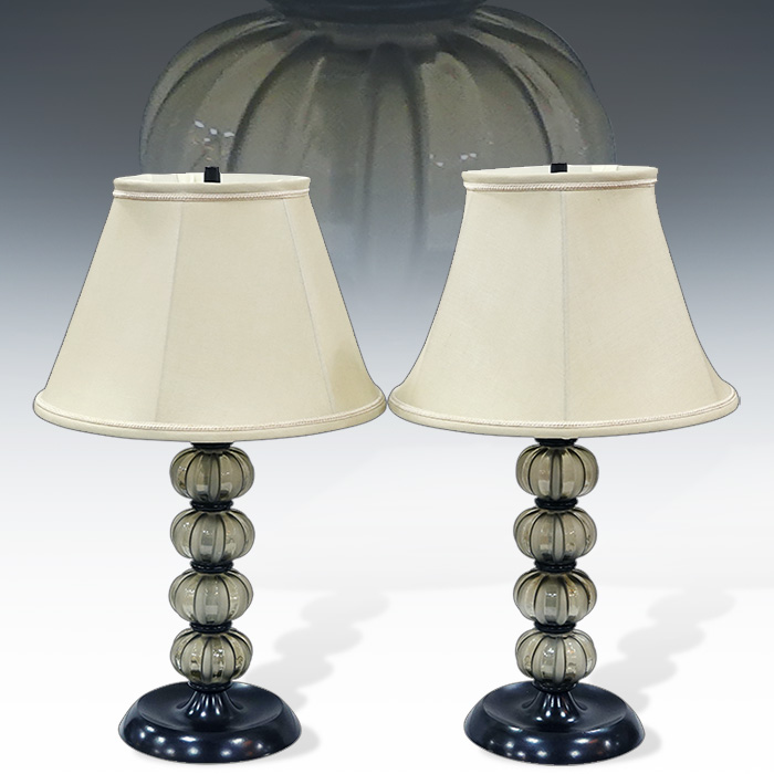 유리공예 테이블 램프세트