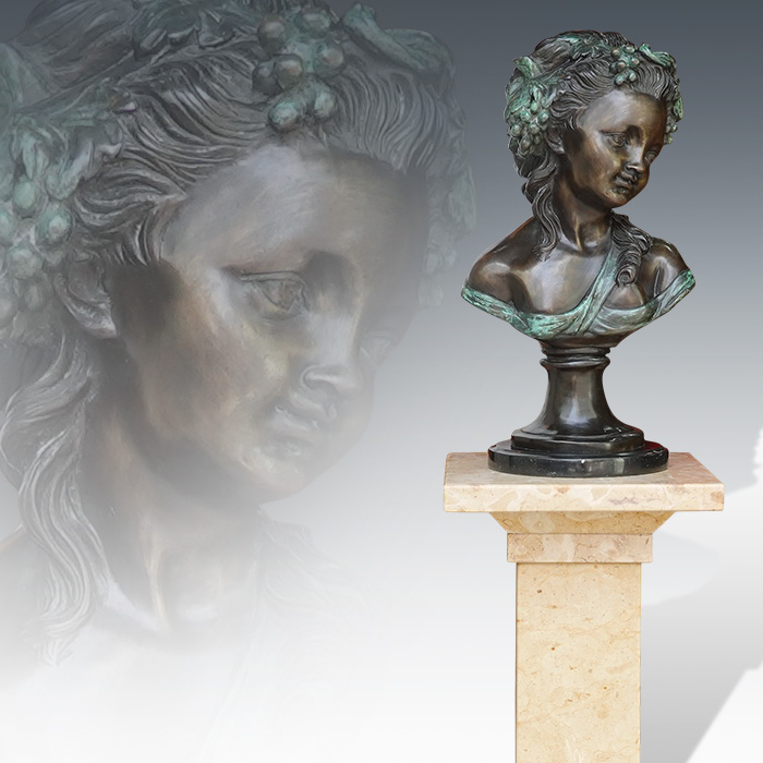 빅토리아시대 여성 흉상 브론즈+대리석다이세트