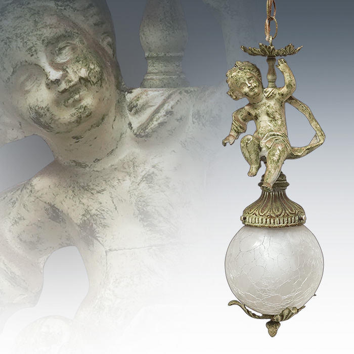 프랑스 앤틱 청동 빈티지 천사1구 샹들리에