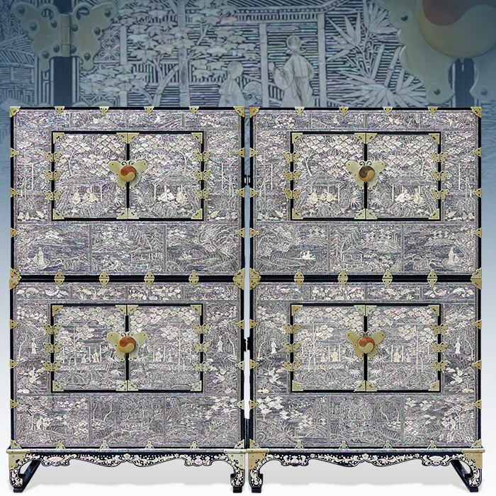 최고급 이조자개 이층장세트