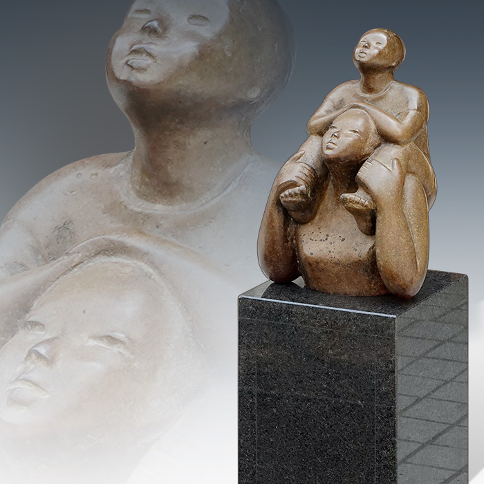 작가미상 브론즈 작품+대리석다이세트(장승*)