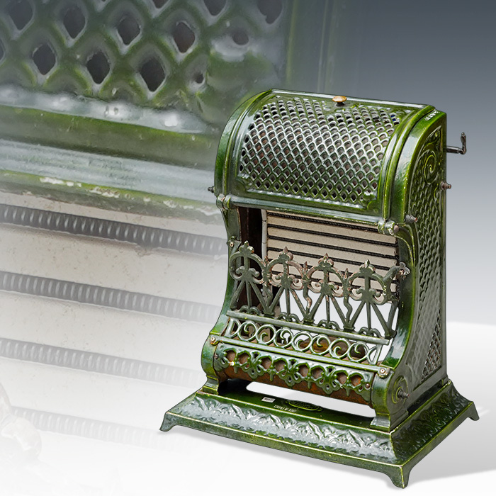 프랑스산 빈티지 앤틱 주물 전기벽난로