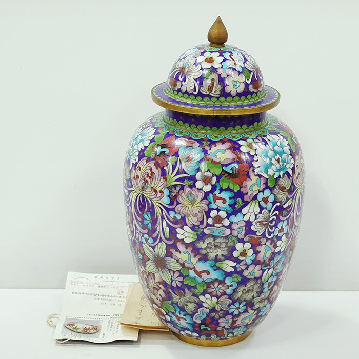 최고급 중국산 칠보 황동 항아리