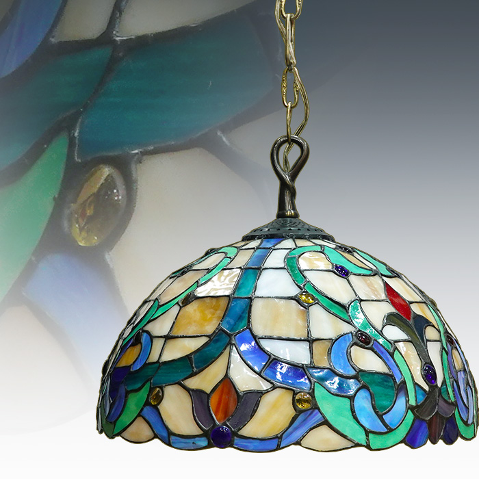 유로 스테인드글라스 램프(41cm)