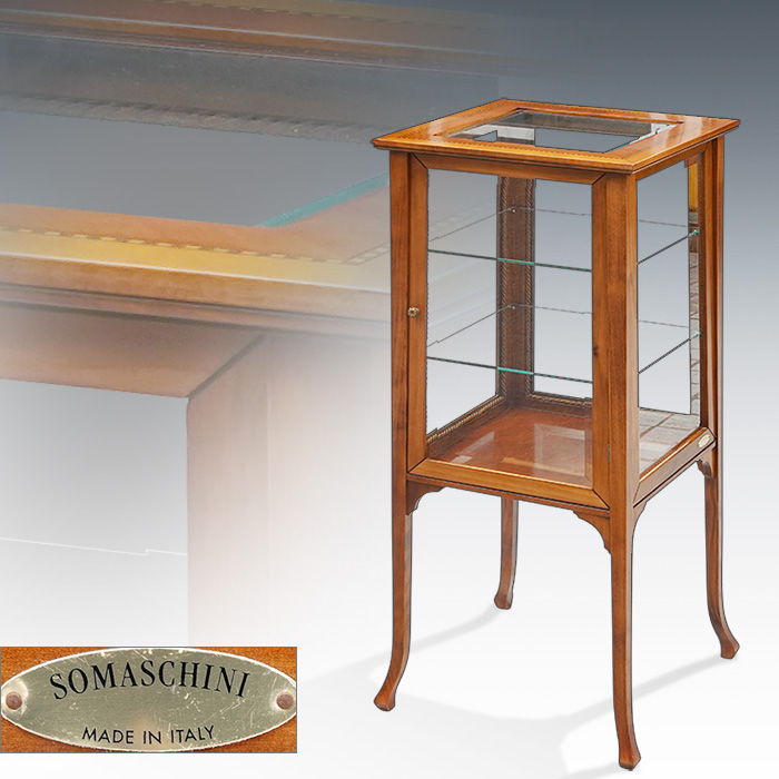 이태리산 소마스키니 오면유리 사각장식장