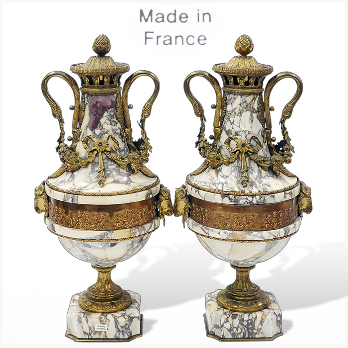 최고급 프랑스 앤틱 19세기 오물루 대리석 카솔레세트