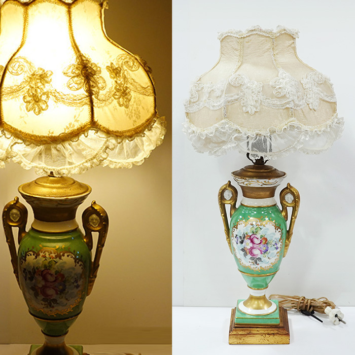 프랑스 앤틱 금장 페인팅 & 올드라이트 쉐이드 램프