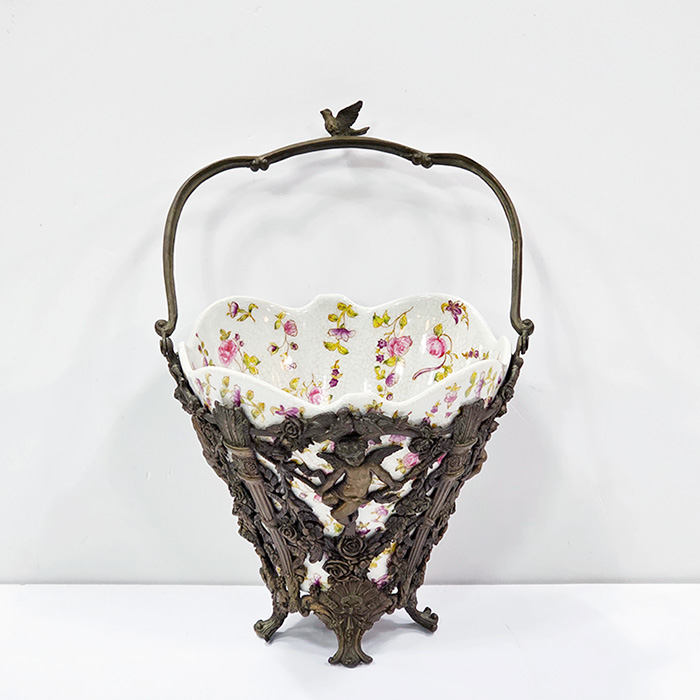 천사브론즈 페인팅 도자기 바구니