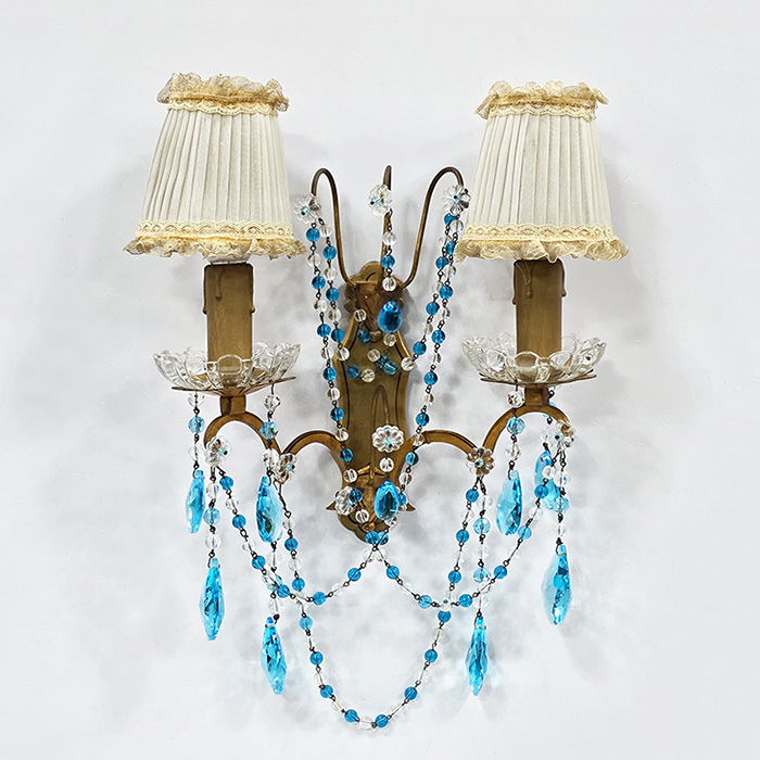 독일산 엔틱 브론즈 크리스탈 벽등