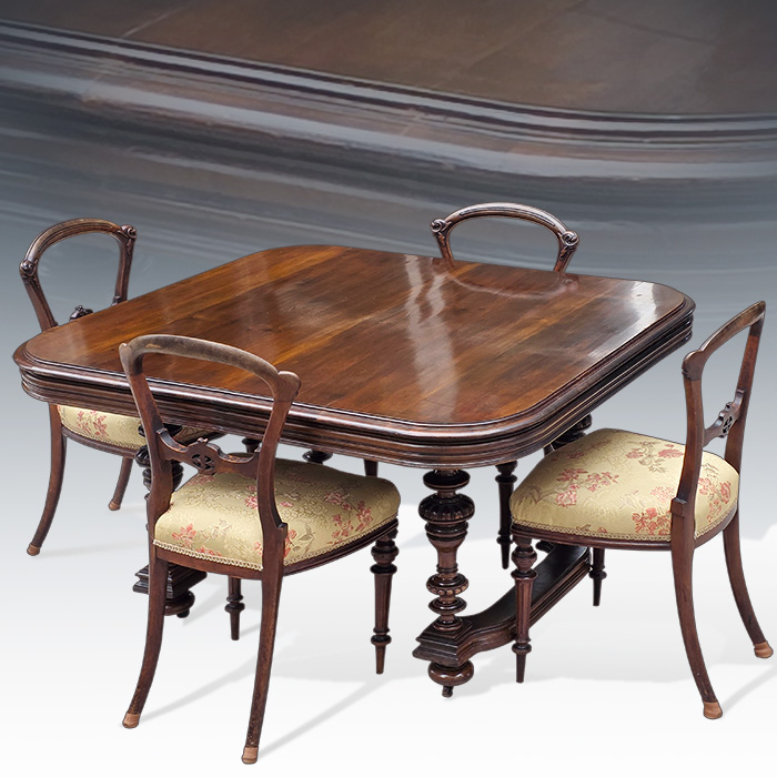 영국산 엔틱 트롤리 사각 4인식탁세트