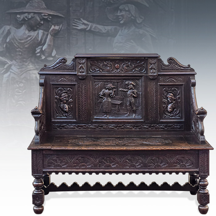 오리지널 최고급 프랑스 앤틱 브루통(Bretonnes) 벤치