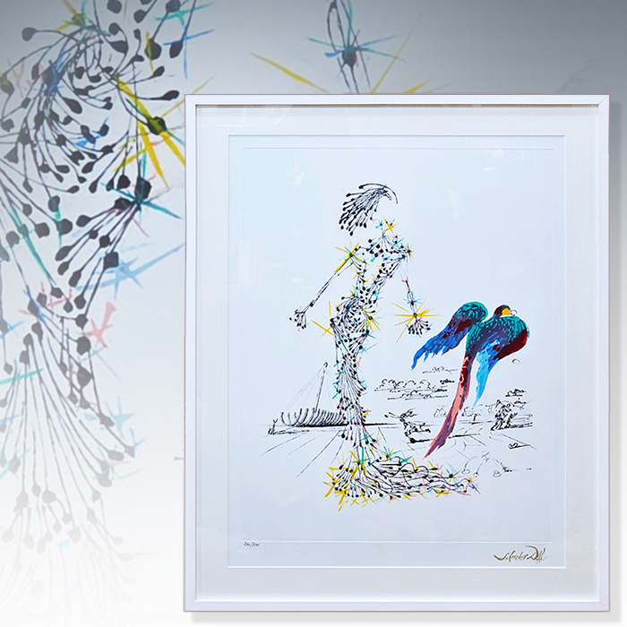 초현실주의 살바도르달리 판화-여성과앵무새(인증서)