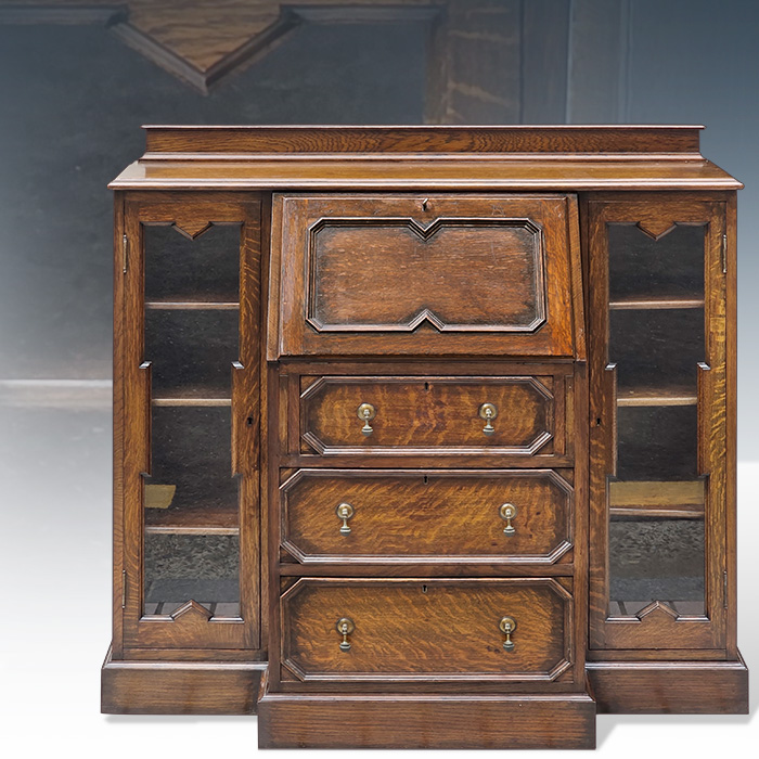 영국산 엔틱 오크 북케이스(117cm)