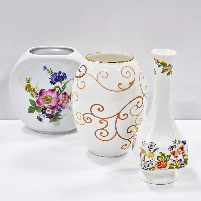 독일 카이저+영국 웨지우드,앤슬리 화병세트