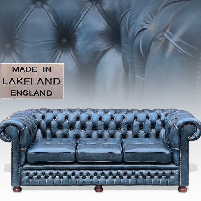 영국산 체스터필드 3인 가죽 버튼백소파(레어)