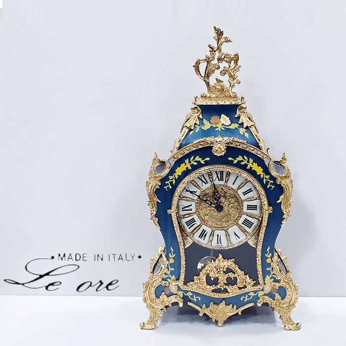이태리산 레오레 금장브라스 상감 전자식 탁상시계