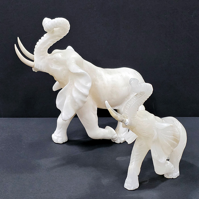 대리석 코끼리 조각상세트