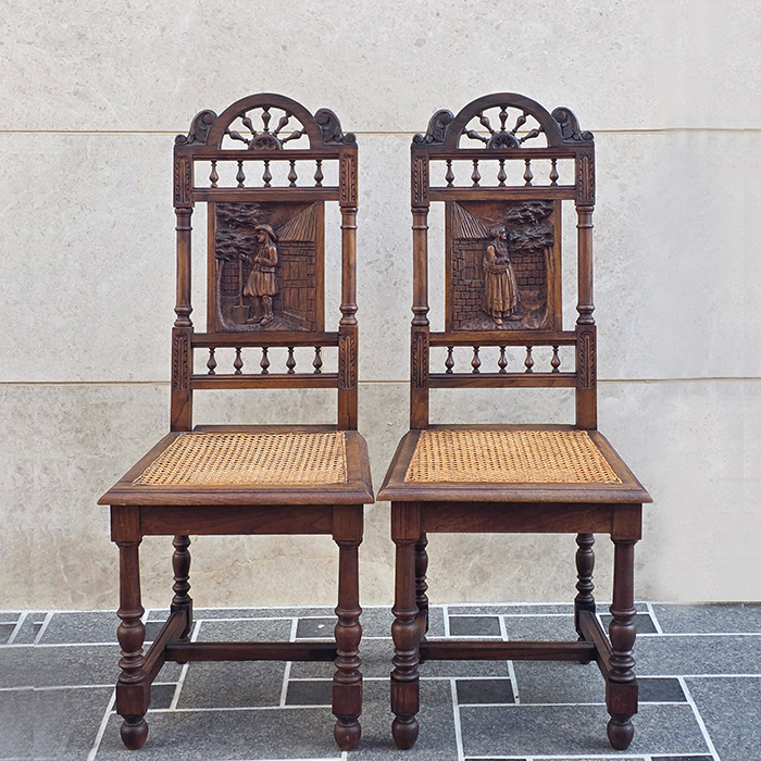 최고급 앤틱 Bretonnes 브루통 라탄체어세트