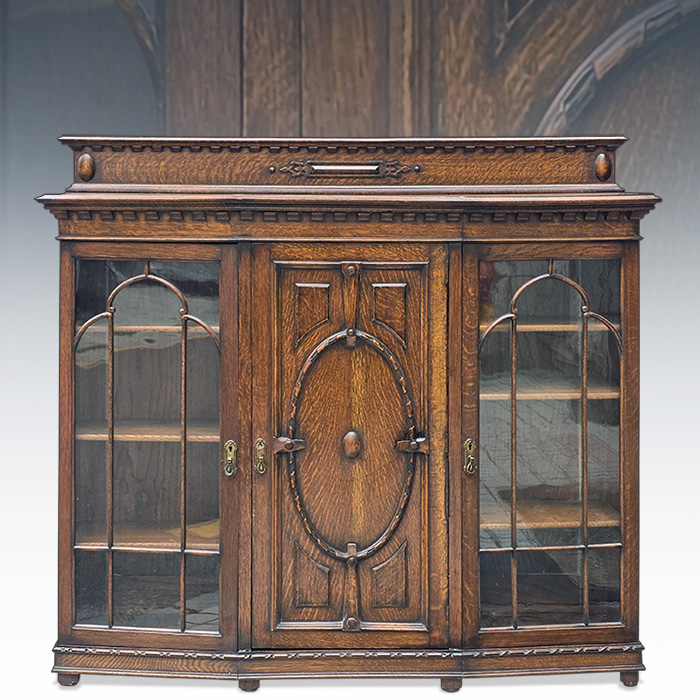 영국산 엔틱 오크 북케이스, 장식장(137cm)