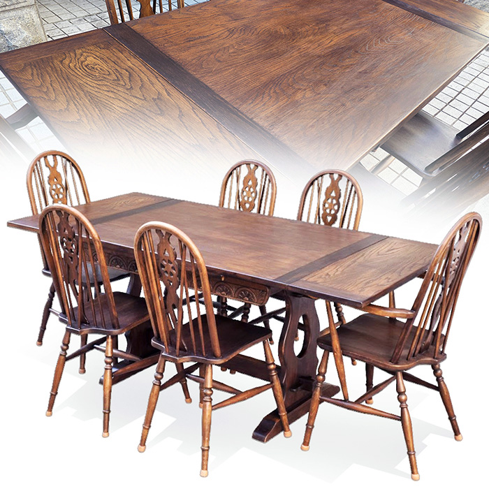 영국산 Old Charm 올드참 확장형 6인식탁세트