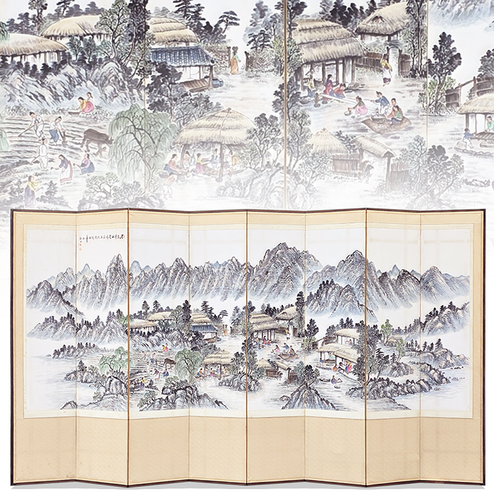 송전 상응규 8폭 연결병풍