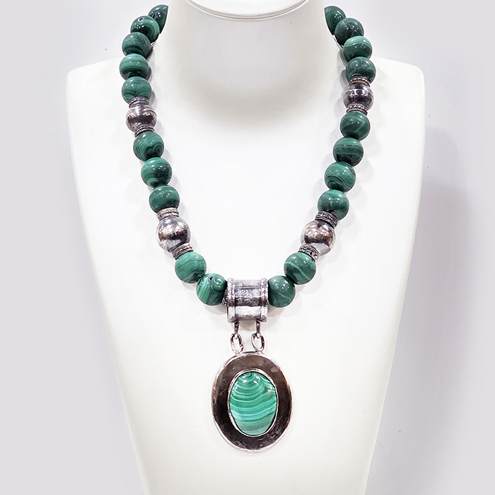 말라카이트 스털링실버925 목걸이