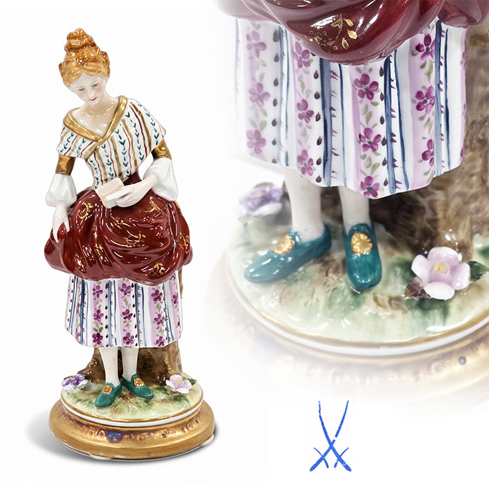 독일산 포슬린 핸드페인팅 피겨린 - 여인