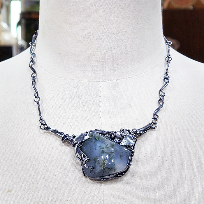 라브라토라이트 실버 목걸이
