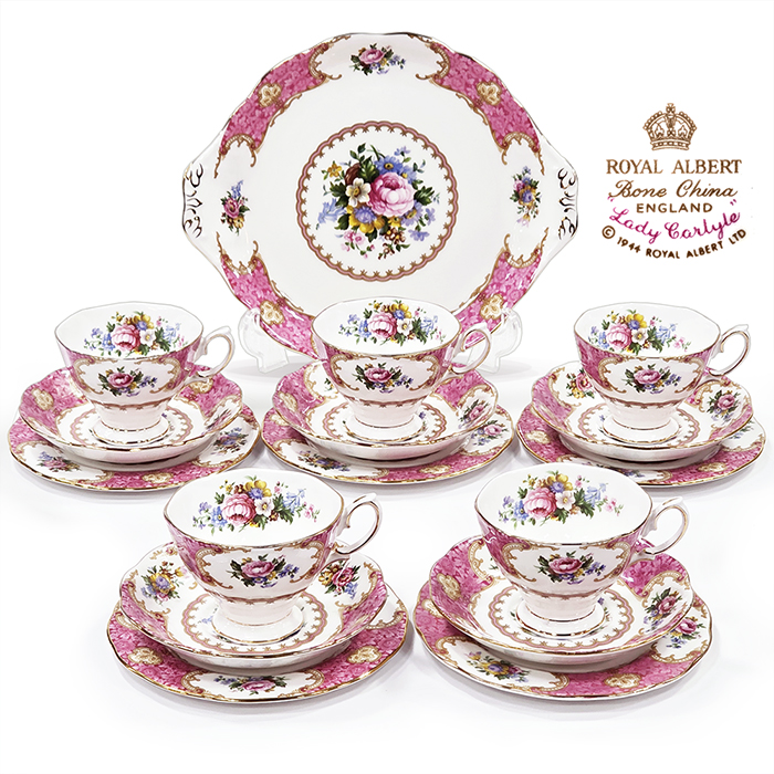 로얄알버트 레이디칼라일 귀접시,5인트리오찻잔세트