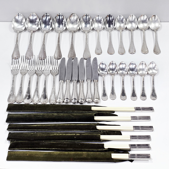 크리스토플 은도금 양식기+상아 은도금 젖가락세트