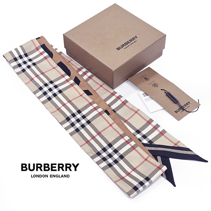 버버리 레터링 스키니 스카프