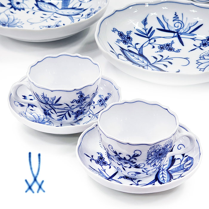 독일명품 Meissen 마이센 블루어니언 찻잔세트