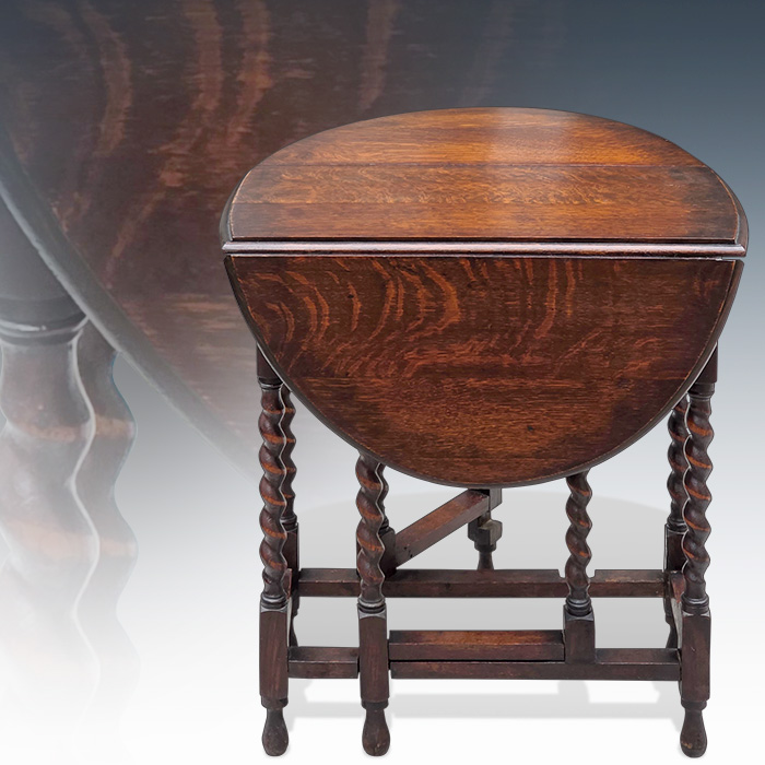 영국산 엔틱 오크 트위스트 오발형 게이트렉(88cm)